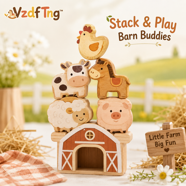 VzdfTng™ Barn Buddies Wooden Stacking Toy