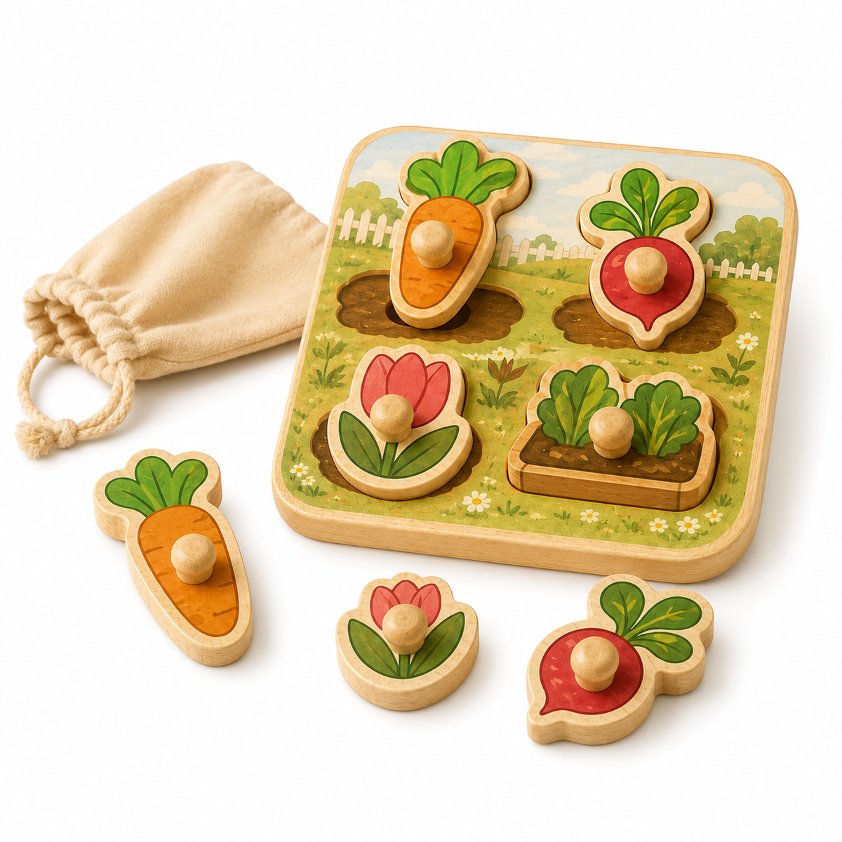 VzdfTng™ Mini Garden Peg Puzzle – Lift & Match Garden Puzzle