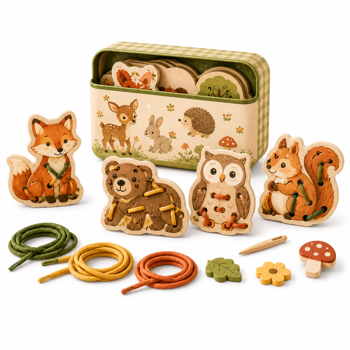 VzdfTng™ Woodland Lacing Friends – Animal Threading Activity Set