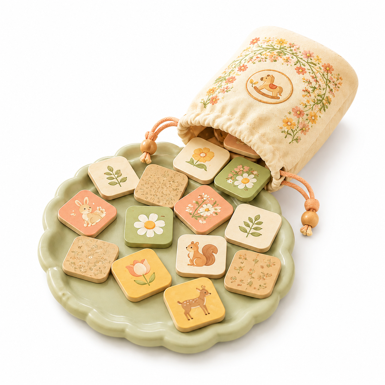 VzdfTng™ Meadow Memory Tiles – Floral & Woodland Matching Game