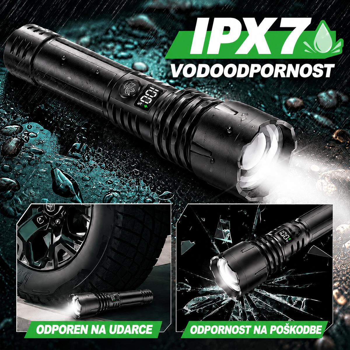 Aluminijasta svetilka z vodoodpornostjo IPX7