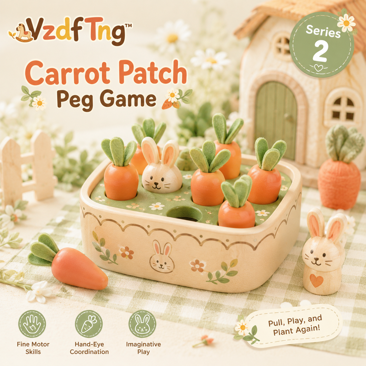 VzdfTng™ Carrot Patch Pull & Plant Peg Game